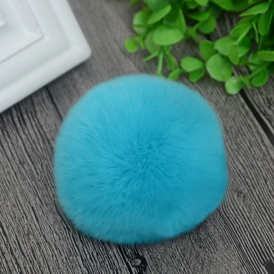 8 εκ. Nature Γνήσιο Rex Γούνα Κουνέλι Μπάλα Pom Pom Fluffy DIY Χειμερινό καπέλο Skullies Beanies Πλεκτό καπάκι Pompom DEF001-γκρι