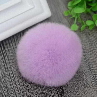 8 εκ. Nature Γνήσιο Rex Γούνα Κουνέλι Μπάλα Pom Pom Fluffy DIY Χειμερινό καπέλο Skullies Beanies Πλεκτό καπάκι Pompom DEF001-γκρι