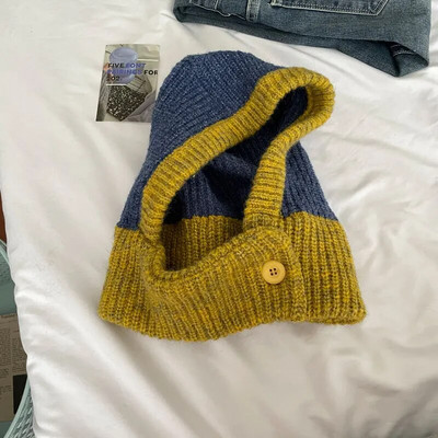 2023. gada jauna sieviešu trikotāžas cepure Balaclava ziemas cepures, noturīgas sieviešu rudens galvassegas, cepures, cepures pieaugušajiem.