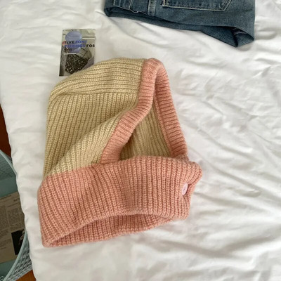 2023. gada jauna sieviešu trikotāžas cepure Balaclava ziemas cepures, noturīgas sieviešu rudens galvassegas, cepures, cepures pieaugušajiem.