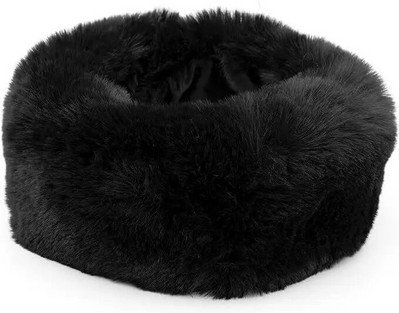 Sabiezināta, silta kažokādas apkakle Ziemas sieviešu cepure un šalle Divējāda pielietojuma kažokādas apkakle jaka silts galvas gredzens bez malām, tukšs cilindrs