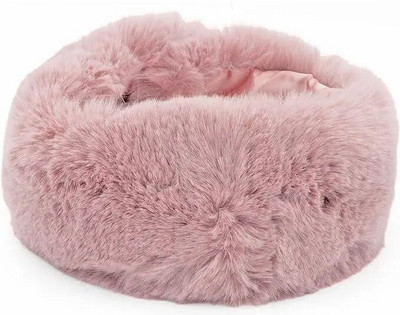 Sabiezināta, silta kažokādas apkakle Ziemas sieviešu cepure un šalle Divējāda pielietojuma kažokādas apkakle jaka silts galvas gredzens bez malām, tukšs cilindrs