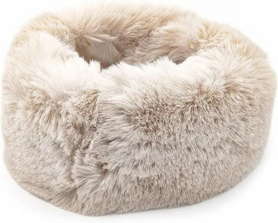 Sabiezināta, silta kažokādas apkakle Ziemas sieviešu cepure un šalle Divējāda pielietojuma kažokādas apkakle jaka silts galvas gredzens bez malām, tukšs cilindrs