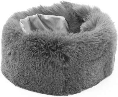 Sabiezināta, silta kažokādas apkakle Ziemas sieviešu cepure un šalle Divējāda pielietojuma kažokādas apkakle jaka silts galvas gredzens bez malām, tukšs cilindrs