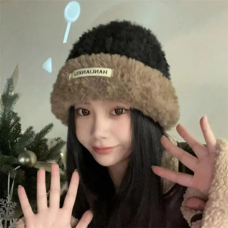 Ziemas silta plīša cepure Stilīga biezināta cepure galvaskausa cepure āra