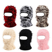 Balaclava distressed silmkoelised mütsid Hip Hop kogu näo suusamask naistele välistingimustes kamuflaaž fliis Fuzzy suusa Balaclava Beanid meeste müts
