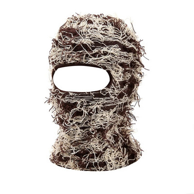 Balaclava distressed silmkoelised mütsid Hip Hop kogu näo suusamask naistele välistingimustes kamuflaaž fliis Fuzzy suusa Balaclava Beanid meeste müts