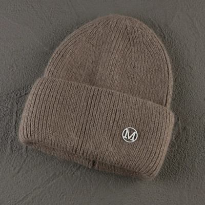 Truša kažokādas pupiņas Mīksta, silta, pūkaina ziemas cepure sievietēm Angoras trikotāžas cepure Skullies pupiņas Sieviešu pārsegs Sieviete adīta cepure