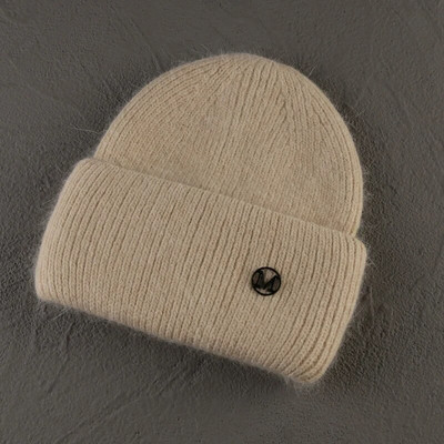 Truša kažokādas pupiņas Mīksta, silta, pūkaina ziemas cepure sievietēm Angoras trikotāžas cepure Skullies pupiņas Sieviešu pārsegs Sieviete adīta cepure