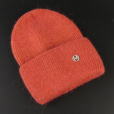 Truša kažokādas pupiņas Mīksta, silta, pūkaina ziemas cepure sievietēm Angoras trikotāžas cepure Skullies pupiņas Sieviešu pārsegs Sieviete adīta cepure