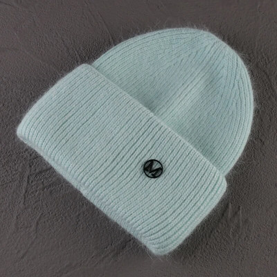 Truša kažokādas pupiņas Mīksta, silta, pūkaina ziemas cepure sievietēm Angoras trikotāžas cepure Skullies pupiņas Sieviešu pārsegs Sieviete adīta cepure