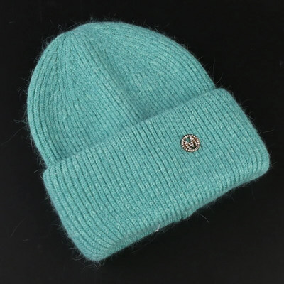 Truša kažokādas pupiņas Mīksta, silta, pūkaina ziemas cepure sievietēm Angoras trikotāžas cepure Skullies pupiņas Sieviešu pārsegs Sieviete adīta cepure