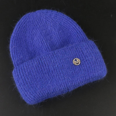 Truša kažokādas pupiņas Mīksta, silta, pūkaina ziemas cepure sievietēm Angoras trikotāžas cepure Skullies pupiņas Sieviešu pārsegs Sieviete adīta cepure