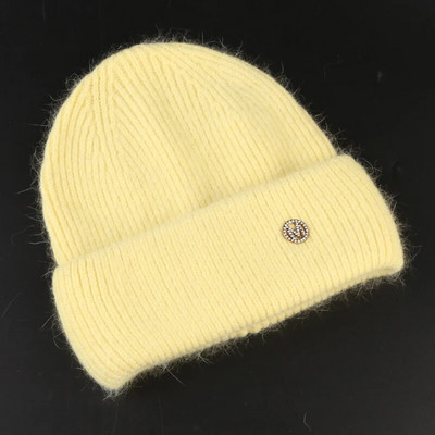 Truša kažokādas pupiņas Mīksta, silta, pūkaina ziemas cepure sievietēm Angoras trikotāžas cepure Skullies pupiņas Sieviešu pārsegs Sieviete adīta cepure