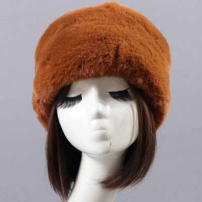 Pălării de iarnă în stil rusesc Qearlstar, pentru femei, groasă, pufoasă, de blană artificială, pălărie de schi, pălărie de schi, căciulă de încălzit pentru urechi, pălărie de schi ZKG21
