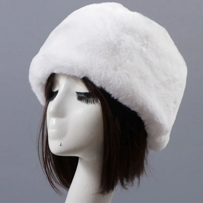 Pălării de iarnă în stil rusesc Qearlstar, pentru femei, groasă, pufoasă, de blană artificială, pălărie de schi, pălărie de schi, căciulă de încălzit pentru urechi, pălărie de schi ZKG21