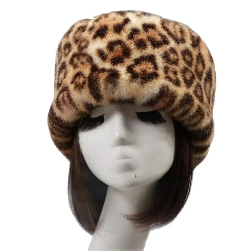 Pălării de iarnă în stil rusesc Qearlstar, pentru femei, groasă, pufoasă, de blană artificială, pălărie de schi, pălărie de schi, căciulă de încălzit pentru urechi, pălărie de schi ZKG21