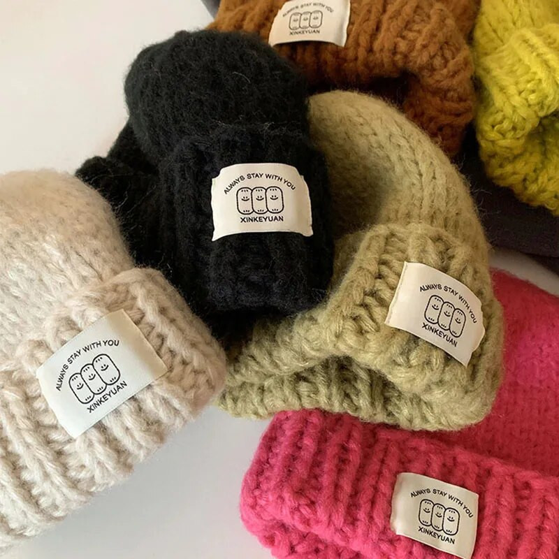 Korea jämevillane silmkoeline müts naistele Talvine soe kõrvaklapp, müts Tüdrukutele suusasõidukapott Moodne ühevärviline nokamüts 모자