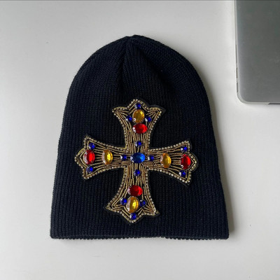 Väikese risti villane müts, unisex tänava hiphop, isikupärastatud kootud Baotou kõrvakaitse külmakübara mood