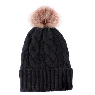 Rudens ziemas sieviešu cepure liela matu bumba plus samta beanie cepures āra siltas adītas cepures cieta satīna motora pārsegs gorros mujer invierno