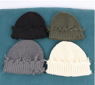 Jaunums Modes trikotāžas Ziemas noplucis caurums Vīriešu Skullies Beanes Unisex Hip-Hop Cieta Silta Cepure sievietēm Dāvanā Touca Cepures