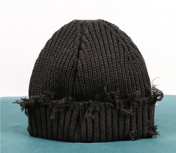 Νέα άφιξη Μόδα Πλεκτό Χειμωνιάτικο Ερειπωμένο Τρύπα Ανδρικά Skullies Beanies Unisex Hip-Hop μασίφ ζεστό καπέλο για γυναίκες Καπέλα τούκα δώρο