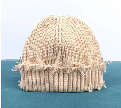 Jaunums Modes trikotāžas Ziemas noplucis caurums Vīriešu Skullies Beanes Unisex Hip-Hop Cieta Silta Cepure sievietēm Dāvanā Touca Cepures