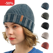 100% kokvilnas vintage mazgāta Knit Beanie cepure vīriešiem un sievietēm, unisex piemērota ziemas brīvā laika sportam Viens izmērs der visiem