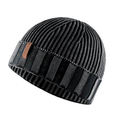 100% kokvilnas vintage mazgāta Knit Beanie cepure vīriešiem un sievietēm, unisex piemērota ziemas brīvā laika sportam Viens izmērs der visiem