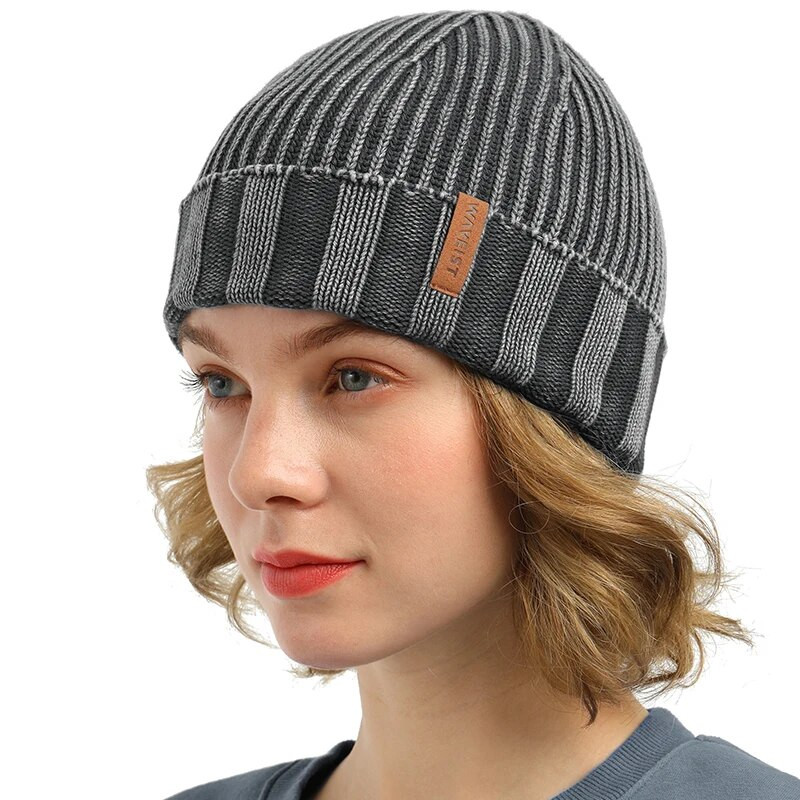 100% kokvilnas vintage mazgāta Knit Beanie cepure vīriešiem un sievietēm, unisex piemērota ziemas brīvā laika sportam Viens izmērs der visiem