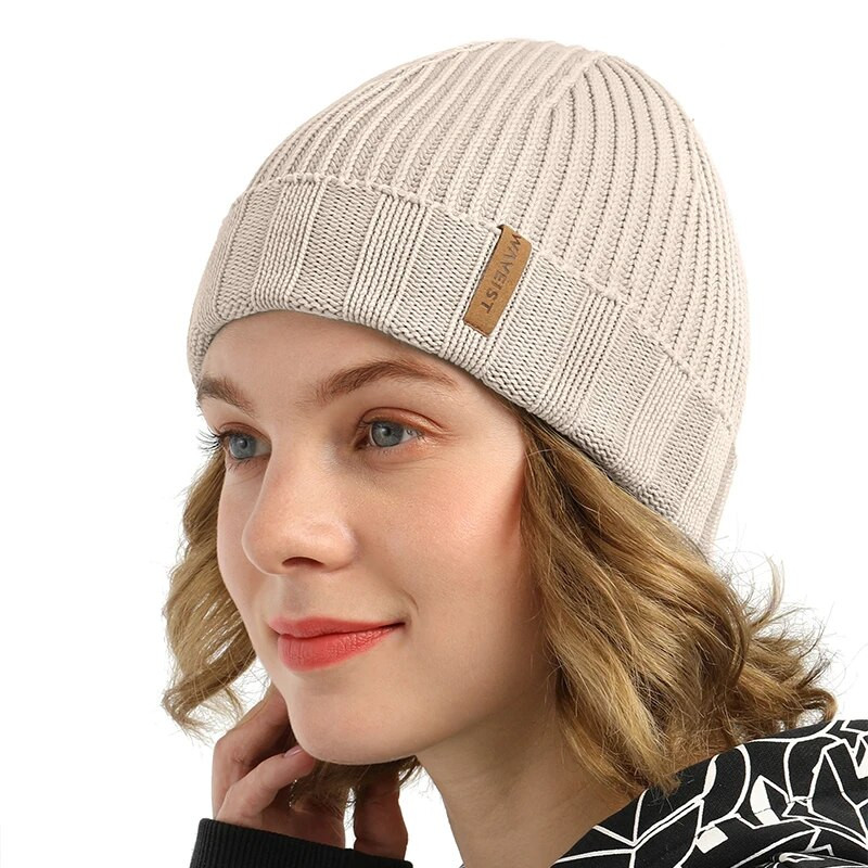 100% kokvilnas vintage mazgāta Knit Beanie cepure vīriešiem un sievietēm, unisex piemērota ziemas brīvā laika sportam Viens izmērs der visiem