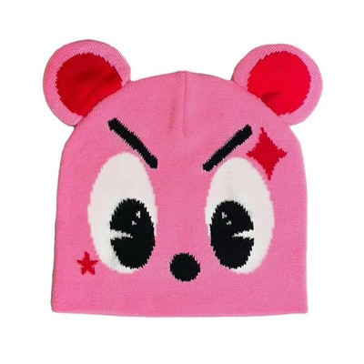 Unisex kawaii jauka modes cepure ziemas trikotāžas cepures ballītei rozā smieklīga cepure sievietēm vīriešiem dizains hip-hop personība aukstā y2k