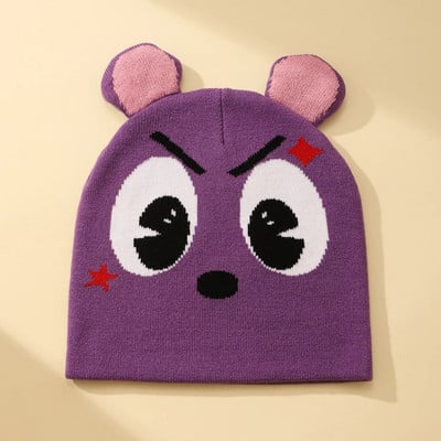 Unisex kawaii jauka modes cepure ziemas trikotāžas cepures ballītei rozā smieklīga cepure sievietēm vīriešiem dizains hip-hop personība aukstā y2k