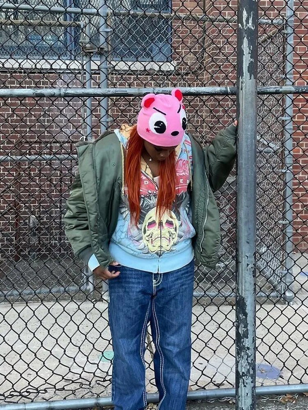 Unisex kawaii jauka modes cepure ziemas trikotāžas cepures ballītei rozā smieklīga cepure sievietēm vīriešiem dizains hip-hop personība aukstā y2k