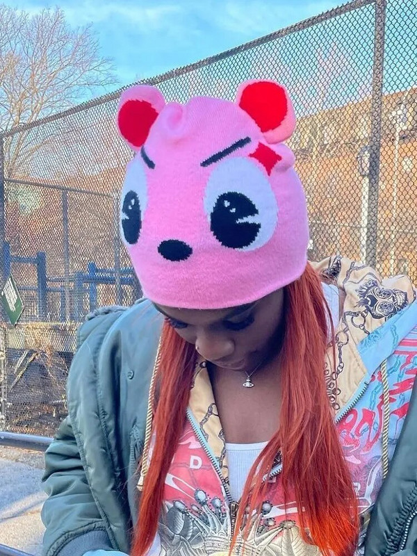 Unisex kawaii jauka modes cepure ziemas trikotāžas cepures ballītei rozā smieklīga cepure sievietēm vīriešiem dizains hip-hop personība aukstā y2k