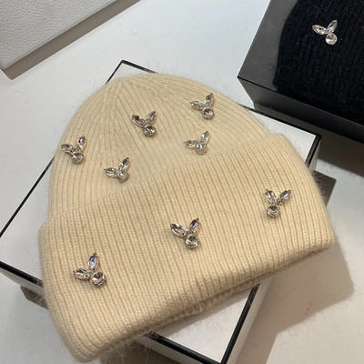 Krzno zeca iz Angole, luksuzni kamenčići, zimske kapice, šeširi za žene, topla pletena kapa, ženska kapa za šetnju na otvorenom, skijanje, skijanje