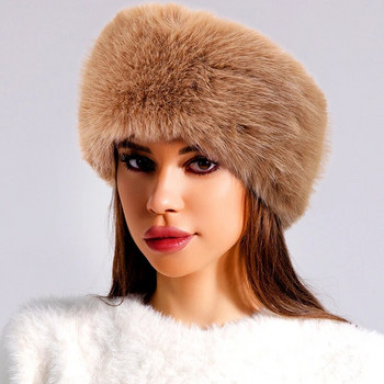 Μόδα χοντρά χνουδωτά τόπλες Ρωσικό καπάκι Χειμερινά ζεστά βελούδινα αυτιά θερμότερα καπέλα σκι εξωτερικού χώρου για γυναίκες από ψεύτικη γούνα αντιανεμικά καπέλα