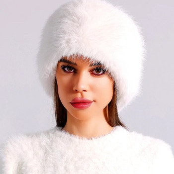 Μόδα χοντρά χνουδωτά τόπλες Ρωσικό καπάκι Χειμερινά ζεστά βελούδινα αυτιά θερμότερα καπέλα σκι εξωτερικού χώρου για γυναίκες από ψεύτικη γούνα αντιανεμικά καπέλα