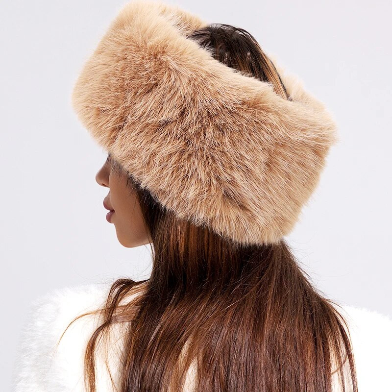 Modna debela pahuljasta ruska kapa u toplesu, zimska topla plišana toplija uši, skijaške kape na otvorenom za žene, kape otporne na vjetar od umjetnog krzna