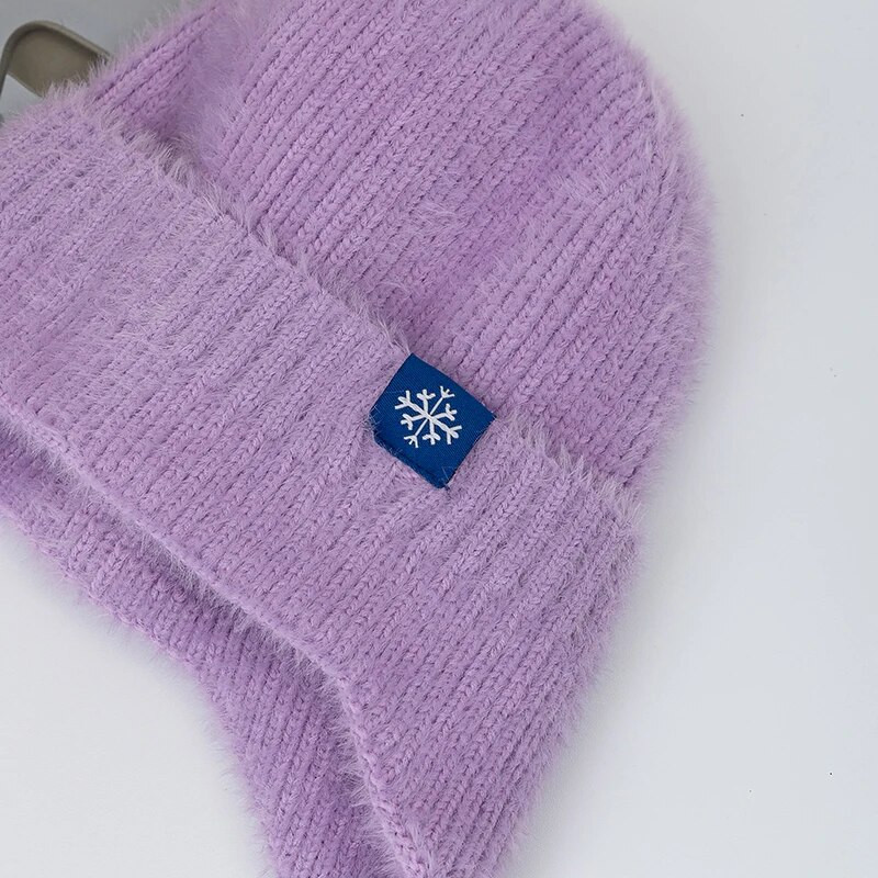 Jaunas Sieviešu konfektes Krāsas Austiņas Ziemas Cepure Mode Mākslīgās kažokādas Trikotāžas Cepure Kpop Stils Mīkstas Beanie Cepures Sieviešu Streetwear Cepures