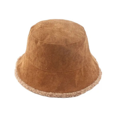 Unisex Harajuku velvetist ämbrimüts meeste ümberpööratav kalamehemüts sügistalvine lambavillane välistingimustes soe Panama müts naistele