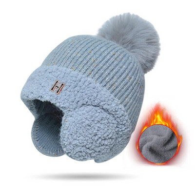 Plīša ausu aizsardzības cepure sievietēm ziemā Krievijā, āra bieza, vēja necaurlaidīga silta trikotāžas cepure Modes aukstumizturīga Benines cepure