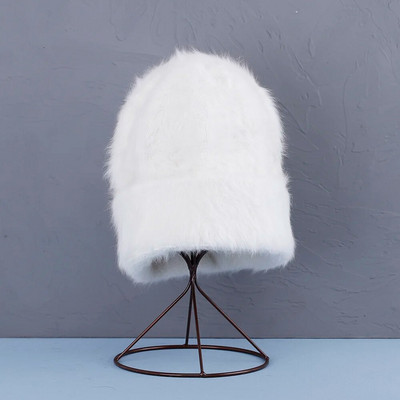 2022. aasta uus mood Küüliku karusnahast Beanies Pehme Soe kohev Erksavärviline siidist talvemüts naistele Müts Skullies Beanies Kapoti müts