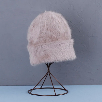 2022. aasta uus mood Küüliku karusnahast Beanies Pehme Soe kohev Erksavärviline siidist talvemüts naistele Müts Skullies Beanies Kapoti müts