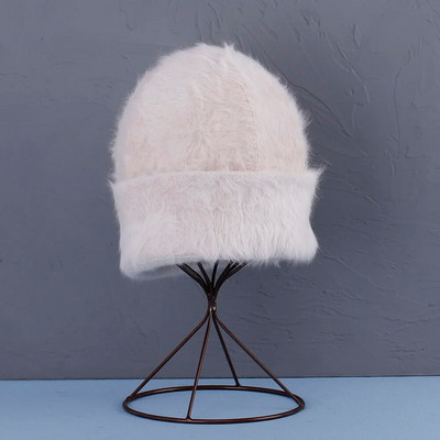 2022. aasta uus mood Küüliku karusnahast Beanies Pehme Soe kohev Erksavärviline siidist talvemüts naistele Müts Skullies Beanies Kapoti müts