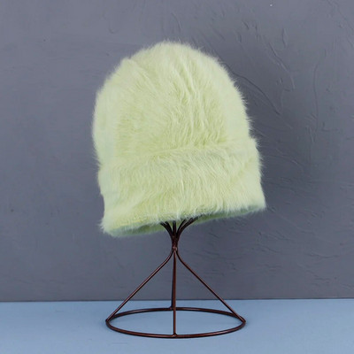 2022. aasta uus mood Küüliku karusnahast Beanies Pehme Soe kohev Erksavärviline siidist talvemüts naistele Müts Skullies Beanies Kapoti müts