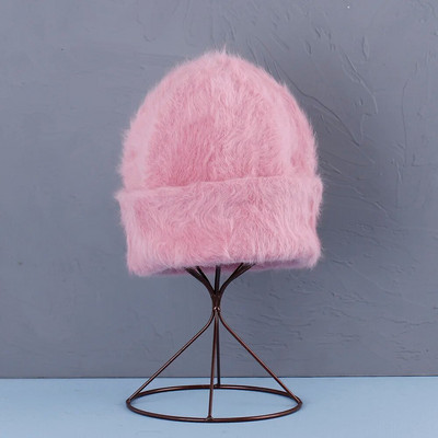 2022. aasta uus mood Küüliku karusnahast Beanies Pehme Soe kohev Erksavärviline siidist talvemüts naistele Müts Skullies Beanies Kapoti müts