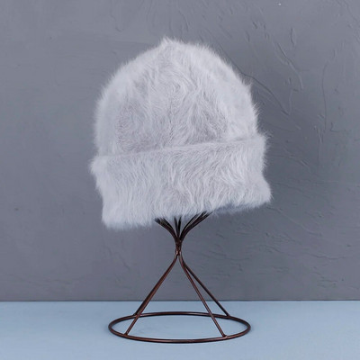 2022. aasta uus mood Küüliku karusnahast Beanies Pehme Soe kohev Erksavärviline siidist talvemüts naistele Müts Skullies Beanies Kapoti müts