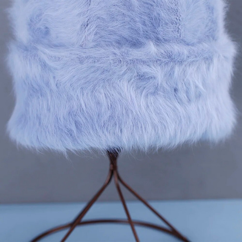 2022. aasta uus mood Küüliku karusnahast Beanies Pehme Soe kohev Erksavärviline siidist talvemüts naistele Müts Skullies Beanies Kapoti müts