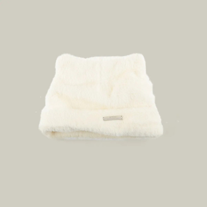 Koreja Jauki Kaķa Ausis Adīta Cepurīte Rudens un Ziemas Silta Imitācija Ūdele Matu Pulovers Cepures Sievietēm Zelta standarta Japāņu pupiņas